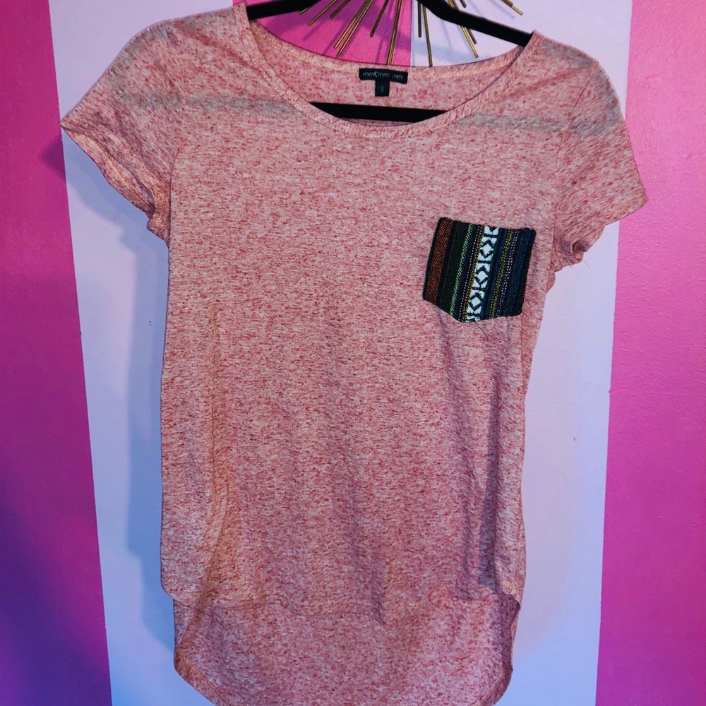 Red Marbled Tee Boho Vibe T-shirt!